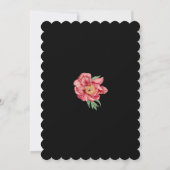 Aquarellfarbene Rosa-Peonies-Blume Hochzeiten Schw Einladung (Rückseite)