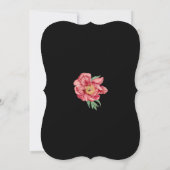 Aquarellfarbene Rosa-Peonies-Blume Hochzeiten Schw Einladung (Rückseite)