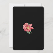 Aquarellfarbene Rosa-Peonies-Blume Hochzeiten Schw Einladung (Rückseite)
