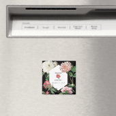 Aquarellfarbene Rosa-Peonies-Blume Hochzeiten Schw Magnet (In Situ (Geschirrspüler))