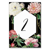 Aquarellfarbene Rosa-Peonies-Blume Hochzeiten Schw Tischnummer (Vorderseite)