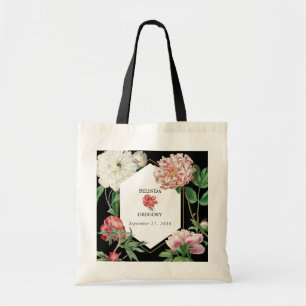 Aquarellfarbene Rosa-Peonies-Blume Hochzeiten Schw Tragetasche