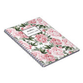 Aquarellfarbene rosa Peonies Blumenmuster Chic Cus Notizblock (Rechte Seite)