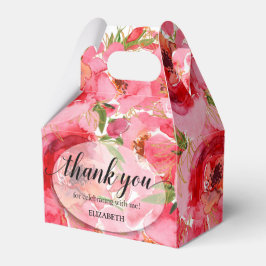 Aquarellfarbene Rosa-Peonies-Brautparty Geschenkschachtel