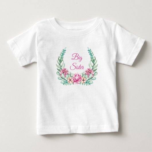 Aquarellfarbene rosa Peonies Große (oder kleine) S Baby T-shirt (Vorderseite)