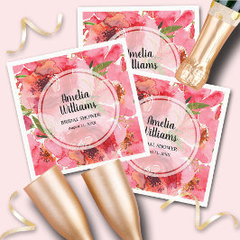 Aquarellfarbene Rosa Peonys Serviette