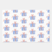 Aquarellfarbene rosa Präsente & Ornamente Geschenkpapier Set (Vorderseite 3)