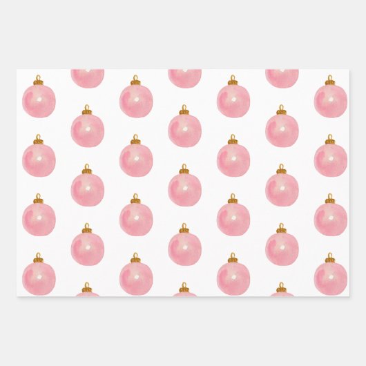 Aquarellfarbene rosa Präsente & Ornamente Geschenkpapier Set (Vorderseite 2)