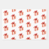 Aquarellfarbene rosa Präsente & Ornamente Geschenkpapier Set (Vorderseite)