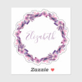 Aquarellfarbene Rosa und violette Blumen. Botanisc Aufkleber (Blatt)