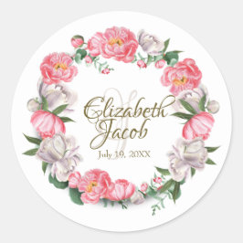 Aquarellfarbene, rosa und weiße Pfannkuchen Runder Aufkleber