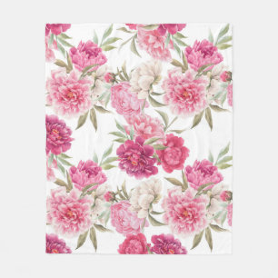 Aquarellfarbene Rosa Zitronen: Blumengeschmack Fleecedecke