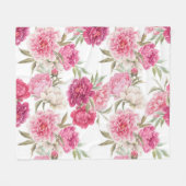 Aquarellfarbene Rosa Zitronen: Blumengeschmack Fleecedecke (Vorderseite (Horizontal))