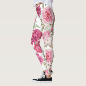 Aquarellfarbene Rosa Zitronen: Blumengeschmack Leggings (Links)