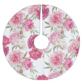 Aquarellfarbene Rosa Zitronen: Blumengeschmack Polyester Weihnachtsbaumdecke (Vorderseite)