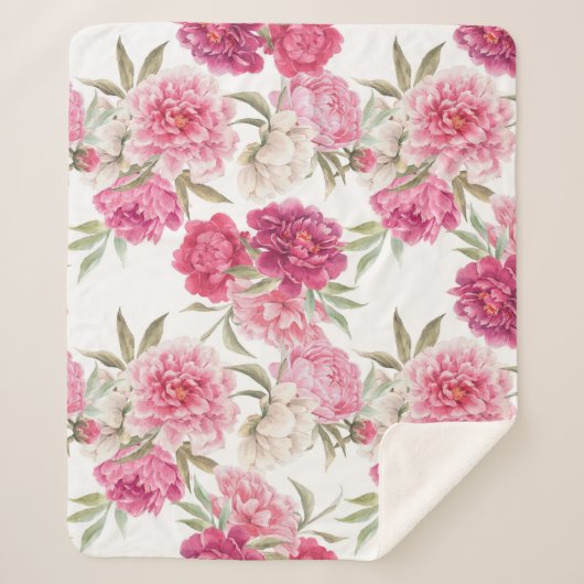 Aquarellfarbene Rosa Zitronen: Blumengeschmack Sherpadecke (Vorderseite)