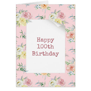 Aquarellfarbene Rose 100. Geburtstag
