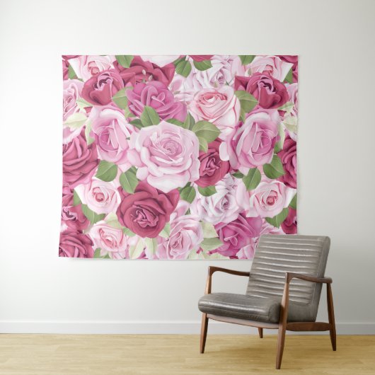 Aquarellfarbene Rose 10 Wandteppich (Beispiel (Horizontal))
