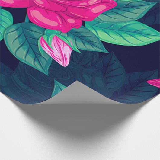 Aquarellfarbene Rose 13 Geschenkpapier (Ecke)