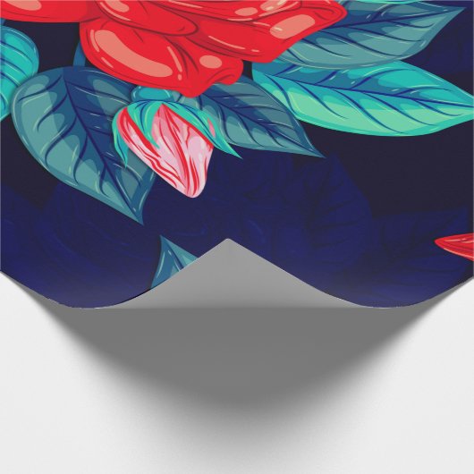 Aquarellfarbene Rose 14 Geschenkpapier (Ecke)