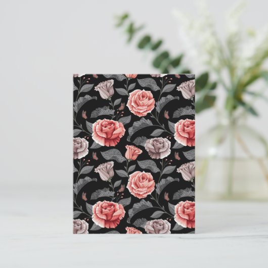 Aquarellfarbene Rose 15 Postkarte (Stehend Vorderseite)