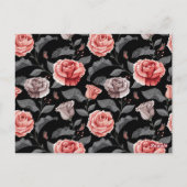 Aquarellfarbene Rose 15 Postkarte (Rückseite)