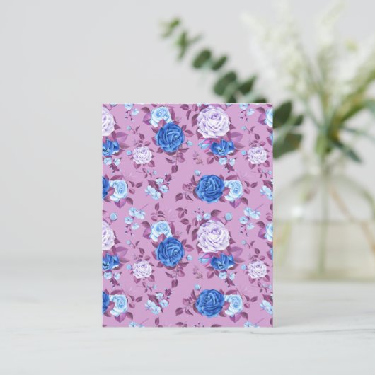 Aquarellfarbene Rose 18 Postkarte (Stehend Vorderseite)