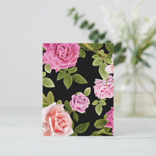 Aquarellfarbene Rose 20 Postkarte (Stehend Vorderseite)