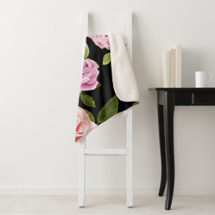 Aquarellfarbene Rose 20 Sherpadecke