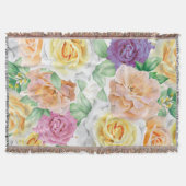 Aquarellfarbene Rose 27 Decke (Vorderseite)