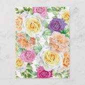 Aquarellfarbene Rose 27 Postkarte (Vorderseite)
