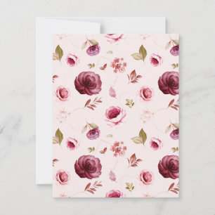 Aquarellfarbene Rose 30 Mitteilungskarte