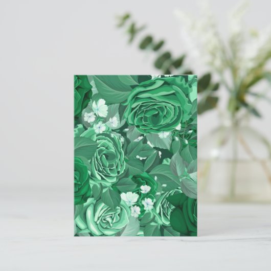 Aquarellfarbene Rose 36 Postkarte (Stehend Vorderseite)