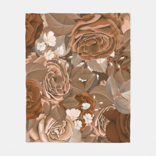 Aquarellfarbene Rose 37 Fleecedecke (Vorderseite)