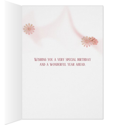 Aquarellfarbene Rose 70. Geburtstag (Innen (Rechts))