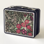 Aquarellfarbene Rose auf schwarzem Hintergrund, Aq Metall Brotdose (Rückseite)