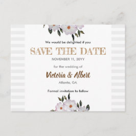 Aquarellfarbene Rose Ballerina Hochzeit retten das Ankündigungspostkarte