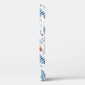 Aquarellfarbene Rose: Blaue Blätter Nahtlos Case-Mate iPhone Hülle (Rückseite / Links)