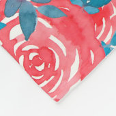 Aquarellfarbene Rose Blumenband Fleecedecke (Ecke)