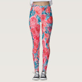 Aquarellfarbene Rose Blumenband Leggings (Vorderseite)