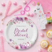 Aquarellfarbene Rose Blumengebirge Brautparty Pappteller (Party)