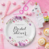 Aquarellfarbene Rose Blumengebirge Brautparty Pappteller (Party)