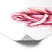 Aquarellfarbene Rose Blumenkohl Brautparty Poster (Ecke)
