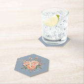 Aquarellfarbene Rose Blumenpfirsichfarben Dusty Bl Untersetzer (Vor Ort)