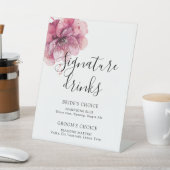 Aquarellfarbene Rose Blumensignaturgetränke Sockelschild (In SItu)