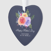 Aquarellfarbene Rose Blumenstrauß Muttertag Ornament (Vorderseite)