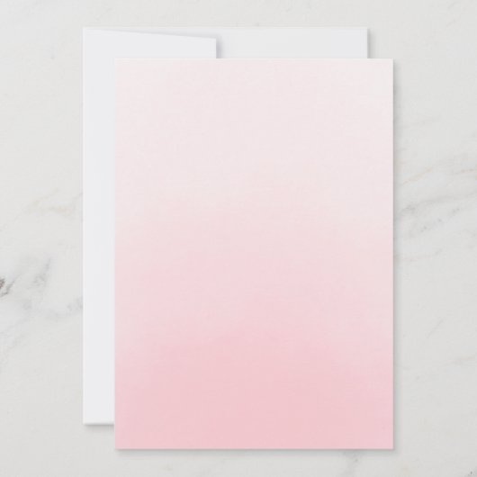 Aquarellfarbene Rose Blush Pink Floral Quinceanera Einladung (Rückseite)