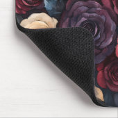 Aquarellfarbene Rose Bouquet Blätter farbenfroh Mousepad (Ecke)