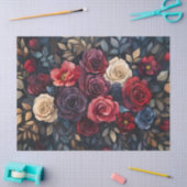 Aquarellfarbene Rose Bouquet Blätter Farbenfrohe D Seidenpapier (Basteln)
