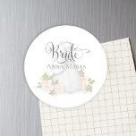 Aquarellfarbene Rose Braut Hochzeitskleid Blütenbl Magnet<br><div class="desc">Dieses Brautparty,  Bräute Tote Tasche,  mit Aquarellfarben Rose,  handgemalt botanischen Blumen,  macht eine schöne Hochzeitsgeschenk Tasche,  Brautparty,  Teambride,  Hochzeitsfeier Tasche,  Hochzeitstote Taschen,  Hochzeitskleid Kleid</div>